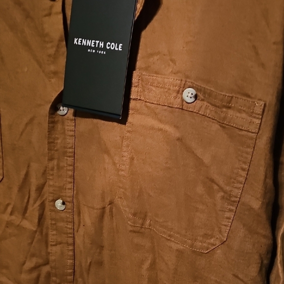Kenneth Cole New York Brown Casual Button Down Shirt - Picture 5 of 6